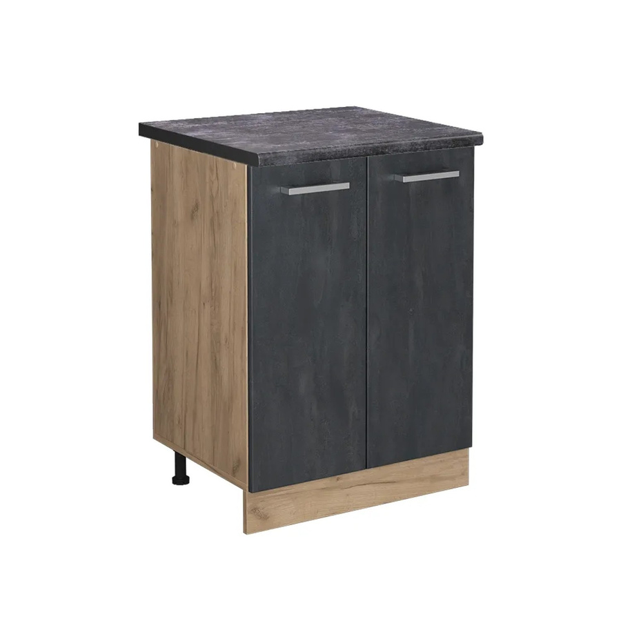 Vicco Küchenunterschrank R-Line in Schwarz Beton und Goldkraft Eiche, Farbe Anthrazit, Breite: 60 cm - Bild 2