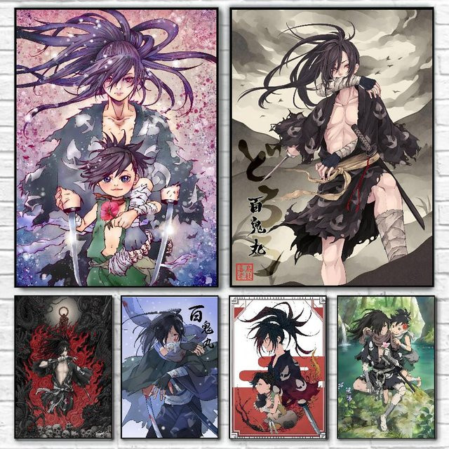 Dororo Hyakkimaru Anime-Poster von Bilibili als wasserdichter Wandkunst-Aufkleber in Vintage-Optik, Mehrfarbig, Rechteckig, B: 20,0 cm, H: 20,0 cm - Bild 1