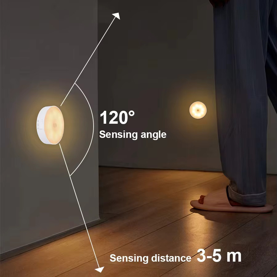 XIWANGFIRE Intelligente LED Sensorlampe in Weiß mit USB-Aufladung und Bewegungssensor als moderne Wandleuchte für Schlafzimmer und Flur - Bild 2
