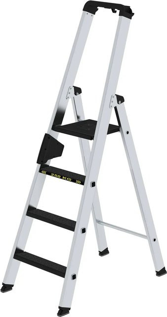 MUNK Aluminium-Stehleiter Clip-Step R13 Silber 4 Stufen - Bild 1