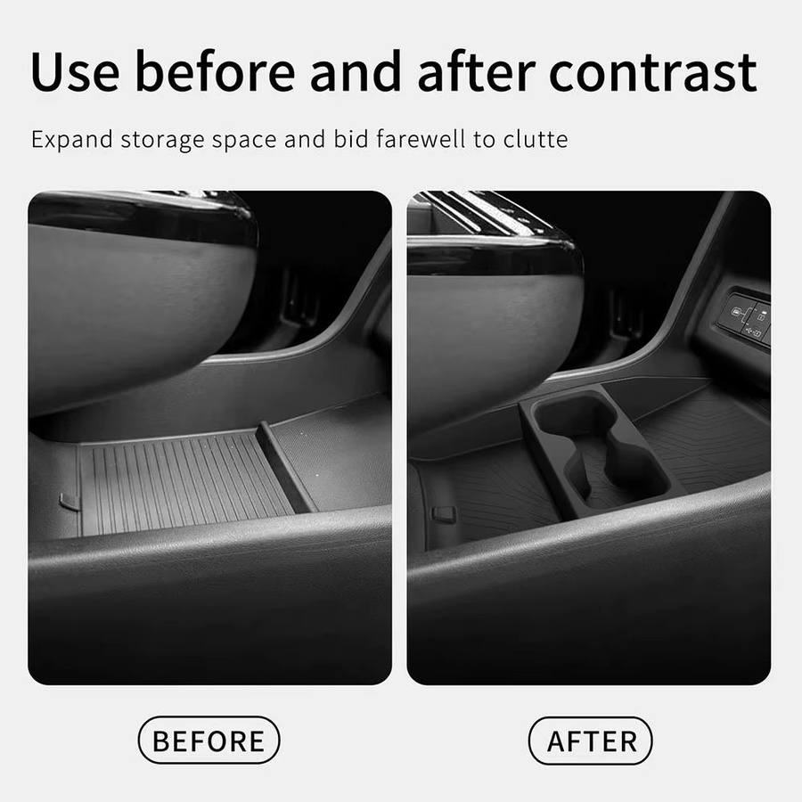 Organizer-Tablett mit Getränkehalter für Hyundai Tucson 2025, untere Aufbewahrungsbox für die Mittelkonsole mit elektronischer Übertragung, Schwarz - Bild 5