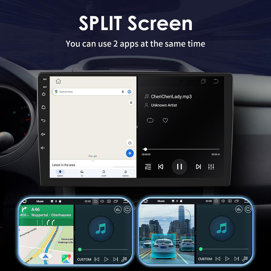 Hizpo Android Autoradio mit 7 Zoll Display, 2GB RAM, 32GB Speicher, GPS, Wi-Fi und 4G Unterstützung in Schwarz - Bild 4