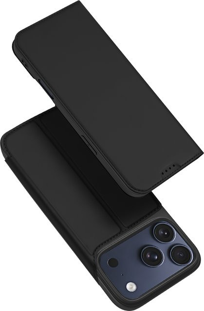 DUX DUCIS Magnet-Klapphülle aus PU-Leder für iPhone 17 Pro Max und iPhone Air mit Kartensteckplatz, stoßfest, Farben: Blau und Schwarz - Bild 1