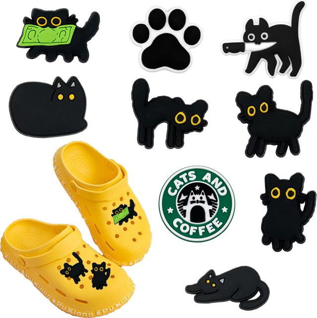 Potdemiel Armbänder, 9-teiliges Set, Schwarze Katzen-Serie, PVC - Bild 1