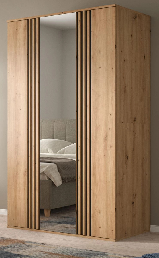 Kleiderschrank Björke mit Spiegel in Artisan Eiche, B/H: 120 x 192 cm - Bild 1