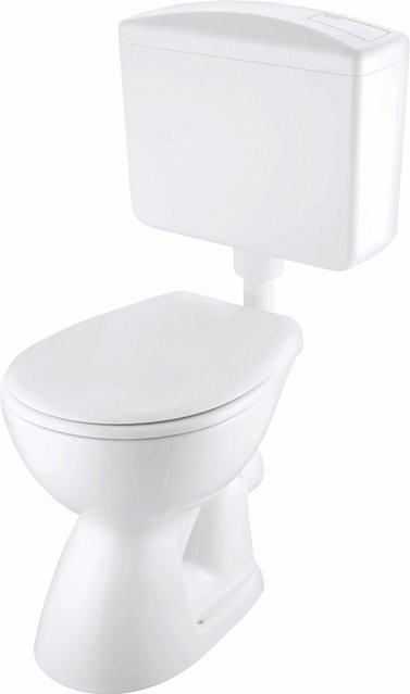 Baliv Stand-WC Set Tiefspüler aus Keramik inklusive WC-Sitz und Spülkasten in Weiß - Bild 1