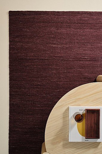 COMO Wollteppich modern in Rot und Lila, rechteckig und fleckenresistent - Bild 1