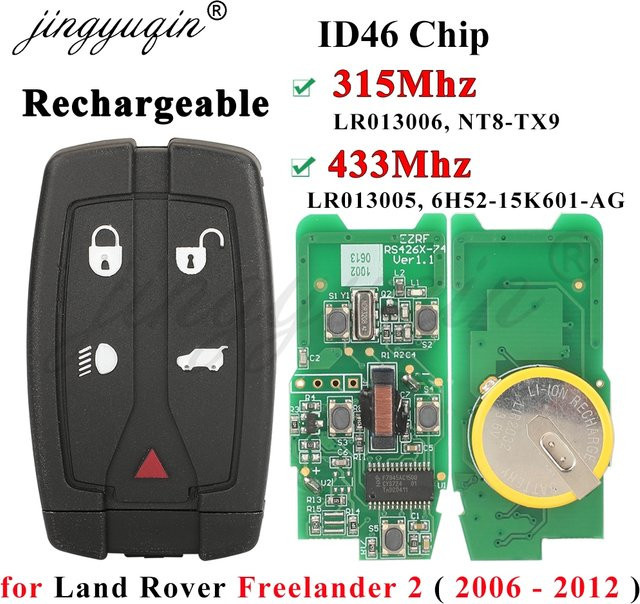 Wiederaufladbarer Auto Fernbedienung Schlüssel für Land Rover Ranger Rover LR2 Freelander 2 2006-2012 315/433 MHz ID46 in Schwarz von jingyuqin - Bild 1
