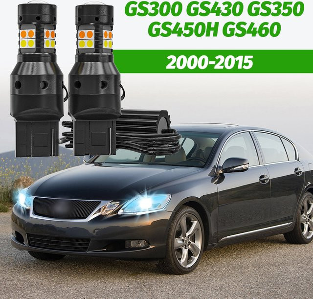 VENDY LED DRL Tagfahrlicht und Dual-Mode-Blinker Set in Schwarz für Lexus GS300 GS430 GS350 GS450H GS460 (Modelljahre 2000-2015) - Bild 1