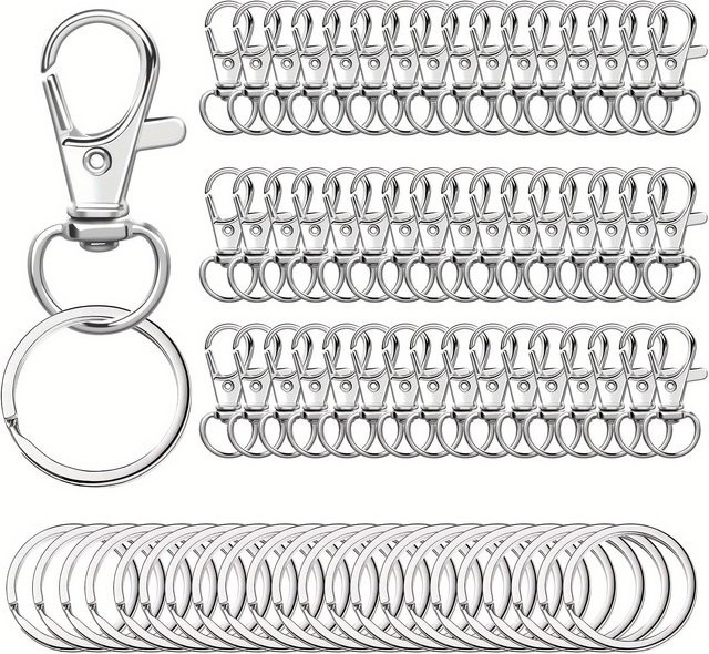 XYNN Schlüsselanhängerhaken mit Schlüsselringen, Karabinerhaken, Unisex, white - Bild 1