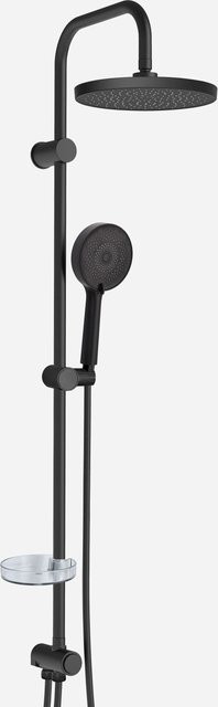 Euroshowers EuroFlux Regendusche Set mit Handbrause und Umschalter in Schwarz Matt - Bild 1