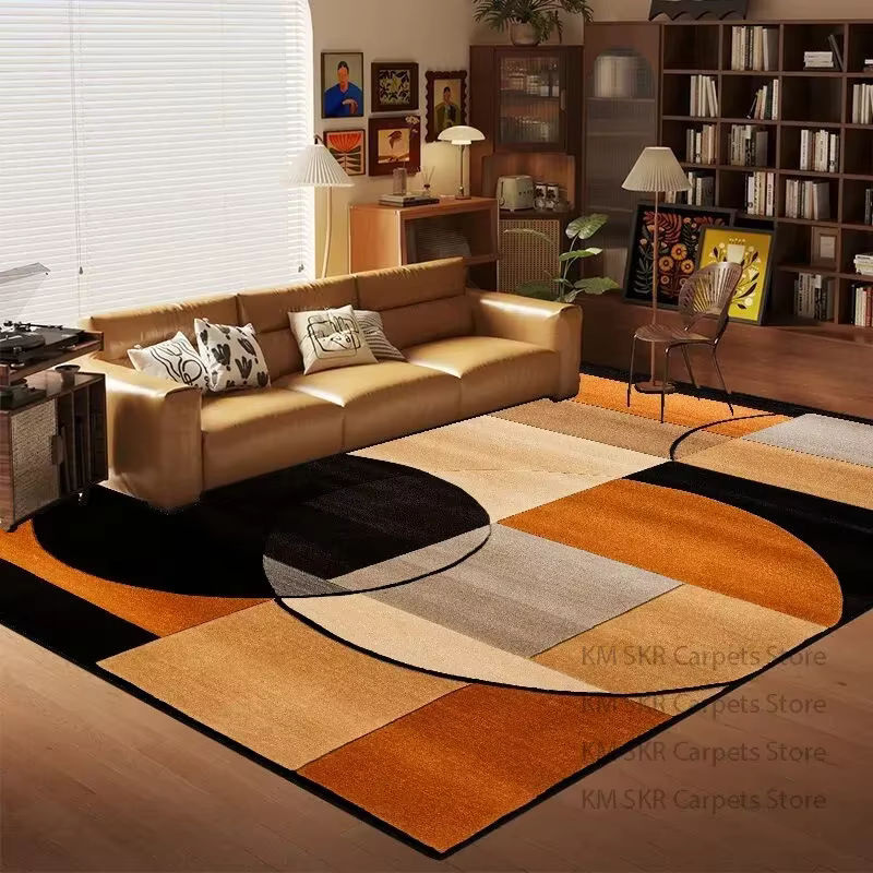 LYAHKAE Nordic Wohnzimmer Teppich mit geometrischem Design in Multicolor, weiche rutschfeste Fußmatte für Wohnzimmer und Schlafzimmer - Bild 2