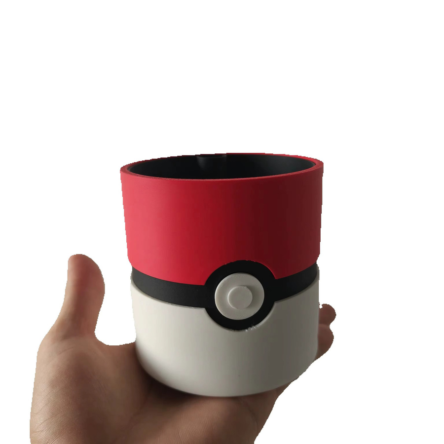 Bandai Pokémon Pokéball Blumentopf aus Kunststoff in Rot und Bunt als Schreibtischdekoration - Bild 4