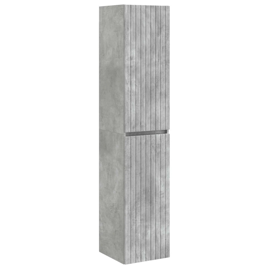 vidaXL Wandmontierter Badezimmerschrank in Betongrau, modern mit Schranktüren und Regalböden, B/T/H: 33 x 34,5 x 160 cm - Bild 2