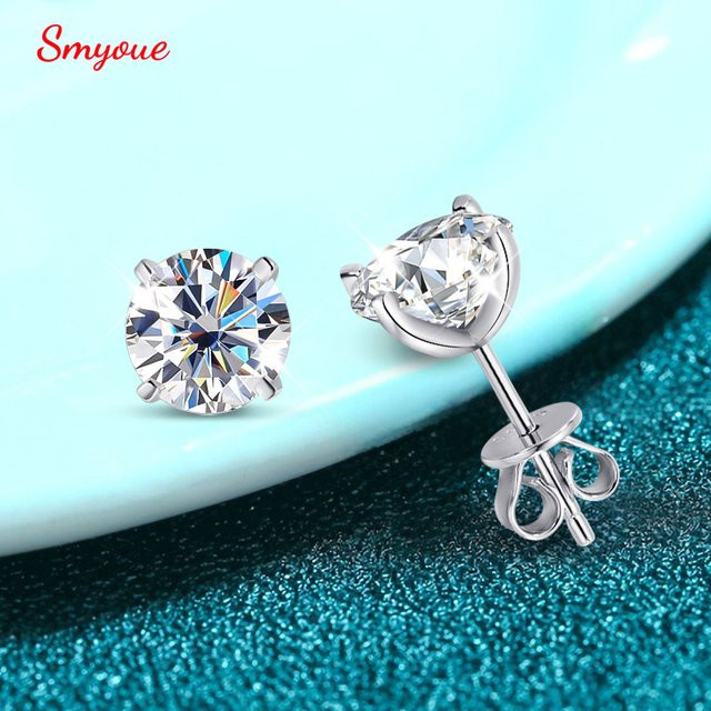 Smyoue Moissanit-Ohrstecker, 925 Silber, Damen - Bild 1