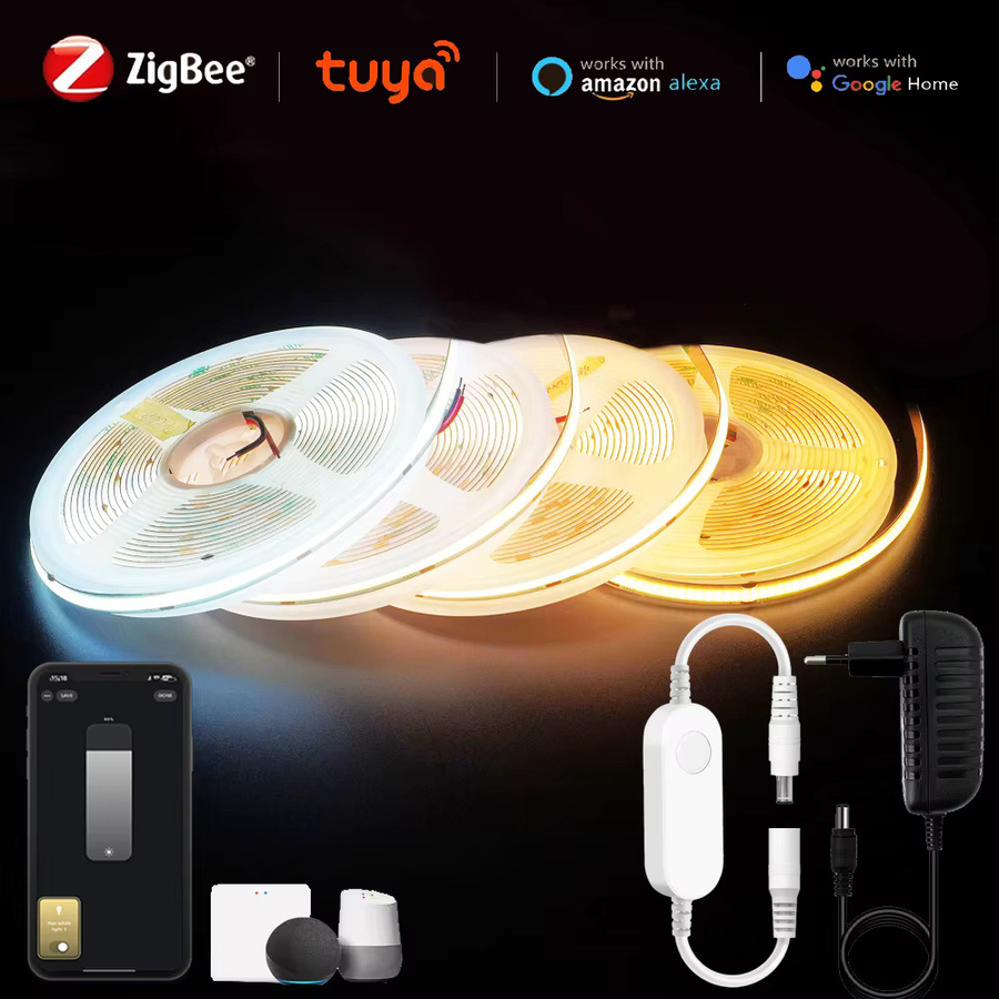 Tuya Zigbee 3.0 COB LED-Lichtleiste, 12 V, dimmbar, Multicolor, für Schrank und Möbel, kompatibel mit Amazon Alexa und Google Assistant - Bild 5