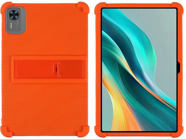 DOOGEE U12 Tablet-Hülle aus sturzsicherem Weichsilikon mit Ständer-Schutz in Orange - Bild 1
