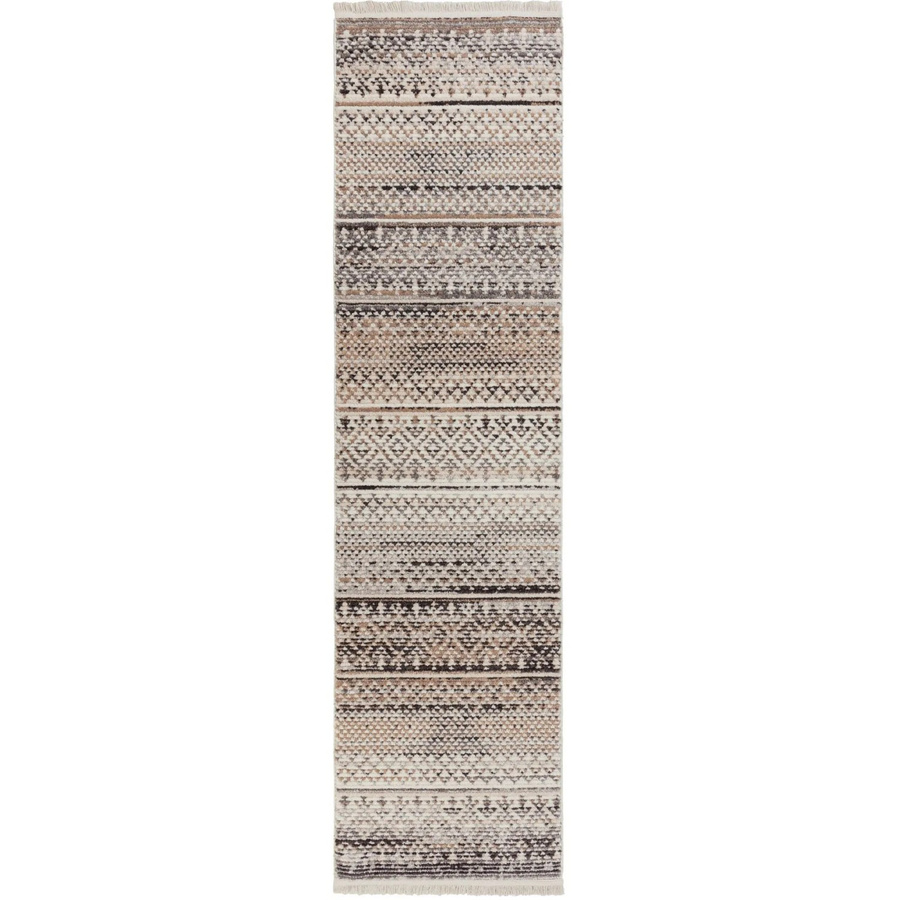 Flair Rugs Kurzflorteppich Camino in Beige mit geometrischem Design und Fransen, B/T: 66 x 300 cm - Bild 2
