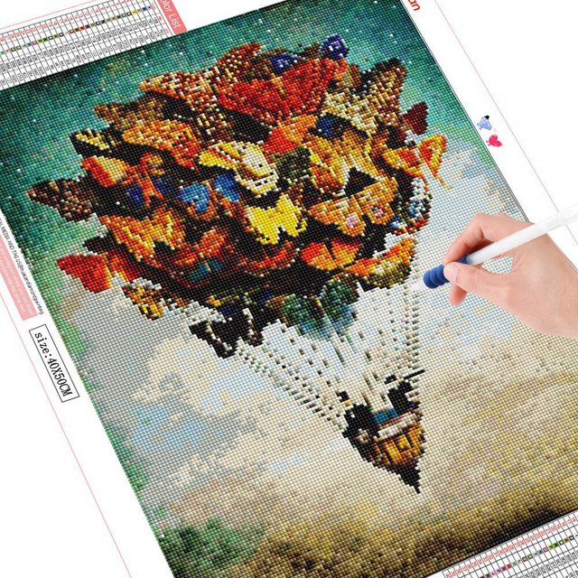 FIYO Malen mit Diamanten Schmetterling, 5D Diamantstickerei, Landschaftsbild, 20X30, Schwarz - Bild 1