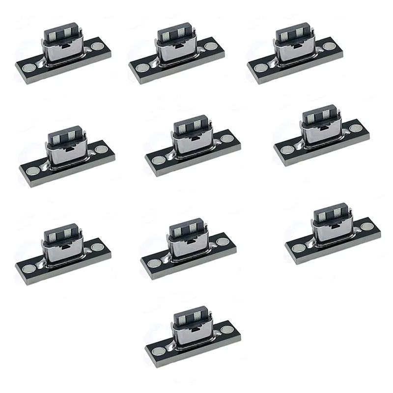 10 Stück USB 3.1 Typ-C Buchsen mit 2-Pin Anschluss und silberner Befestigungsplatte mit Schrauben - Bild 3