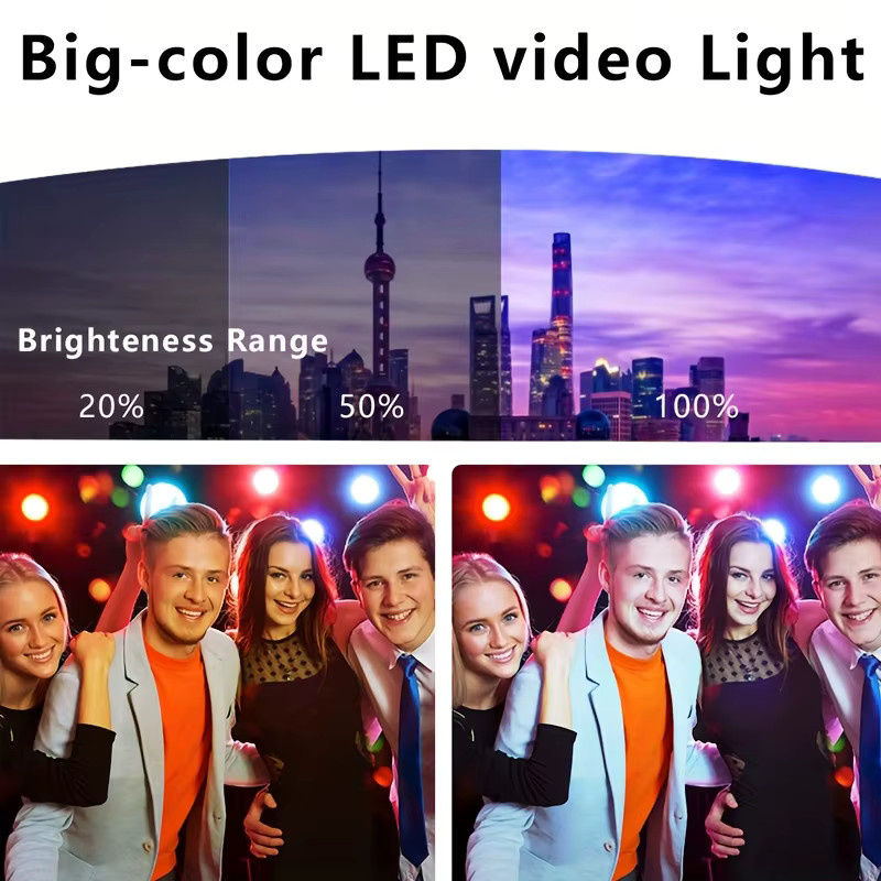 Quadratisches 9-Zoll LED-Ringlicht für Video und Fotografie mit 43-Zoll Stativ, USB-Stromversorgung, 3 einstellbaren Lichtfarben und 4-Blatt-Diffusor in Schwarz - Bild 3