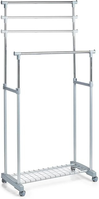 Zeller Rollkleiderständer aus Metall und Kunststoff in Silber, B/T/H: 43 x 83 x 170 cm - Bild 1