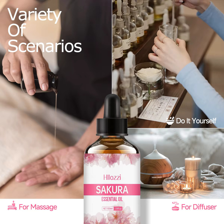 Hllozzi Sakura Ätherisches Öl für Hautpflege und Aromatherapie, Fuchsia, transparent - Bild 4