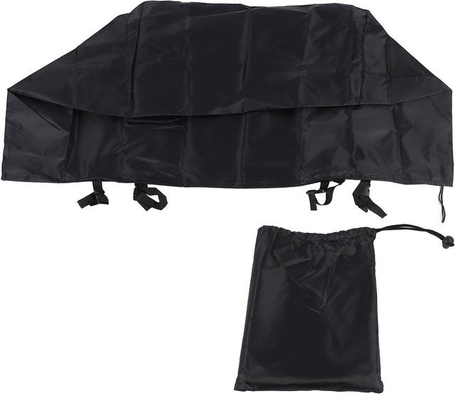 Quadratische Feuerstellenabdeckung CosyHome Silberbeschichtet, Wasser- und Sonnenbeständig, Farbe: Silber/Schwarz, B/T/H: 114,3 x 58,42 x 63,5 cm - Bild 1
