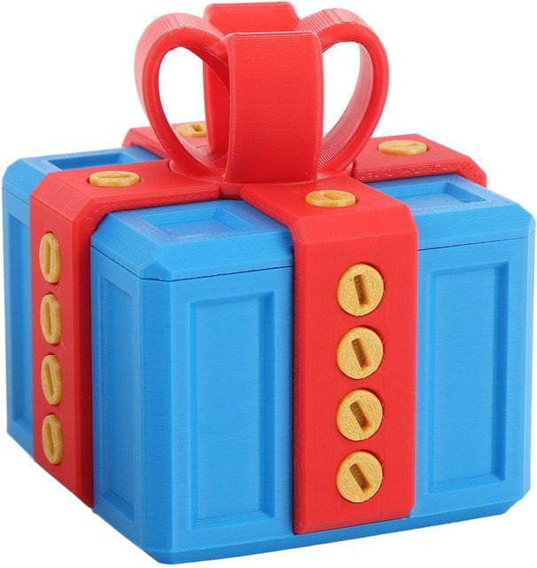 Lustige 3D-gedruckte Geschenkbox mit Schrauben von GoolRC zur Aufbewahrung von Spielzeug in Rot oder Blau - Bild 1