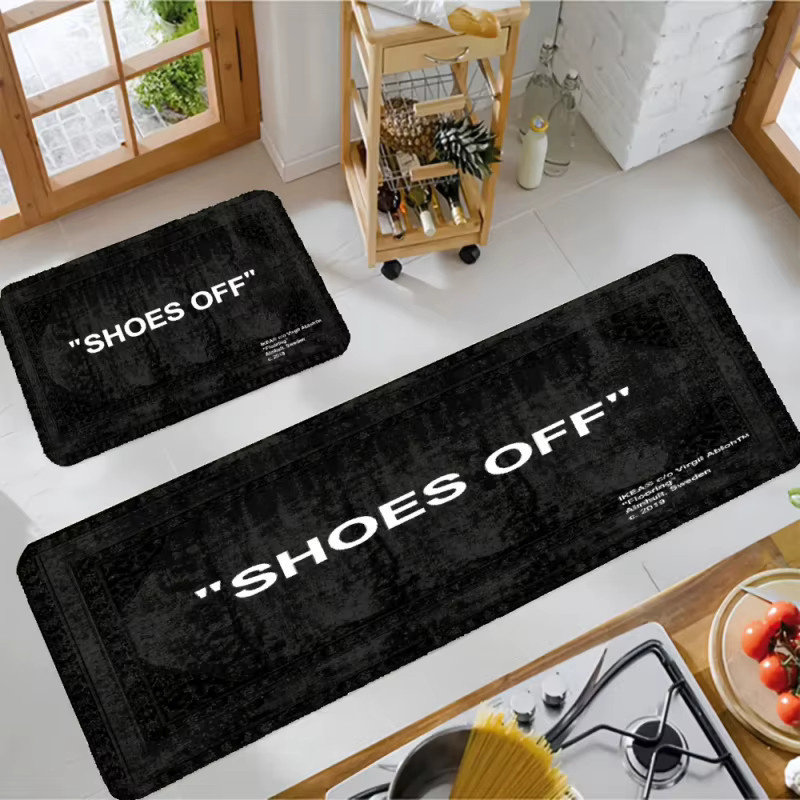 VIKAMA Fashion Eingangsteppich Schwarz, rutschfester und verschleißfester Microfaser-Teppich für Wohnzimmer und Schlafzimmer, B/T: 60 x 40 cm - Bild 4
