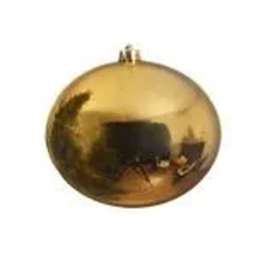 Kaemingk Weihnachtsbaumkugel Bruchfest in Hellgold Glanz, Durchmesser: 25 cm - Bild 2