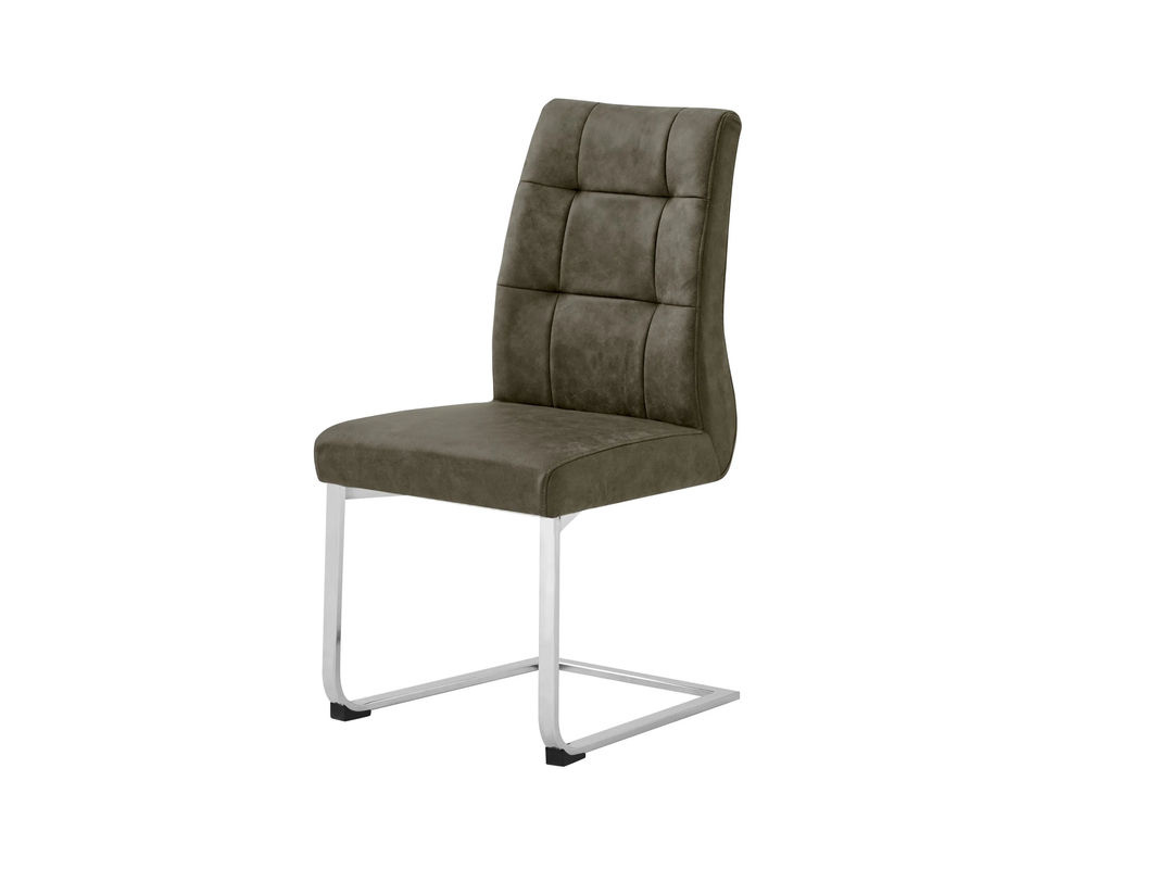 2er-Set Schwingstühle byLIVING MARLEN-XXL im Vintage-Design aus Stoff und Metall in Dunkelbraun, Anthrazit und Silber, B/H/T: 72 x 96 x 80 cm - Bild 2