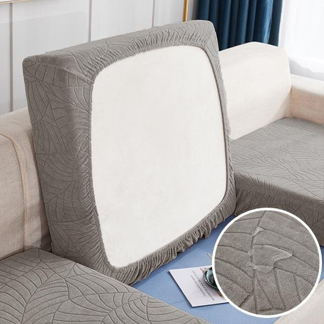 BRHUIXUE Wasserdichter Sofabezug aus Stretch Jacquard in Dunkelkhaki, abnehmbarer Möbelschutz für L-Form Sofas - Bild 1