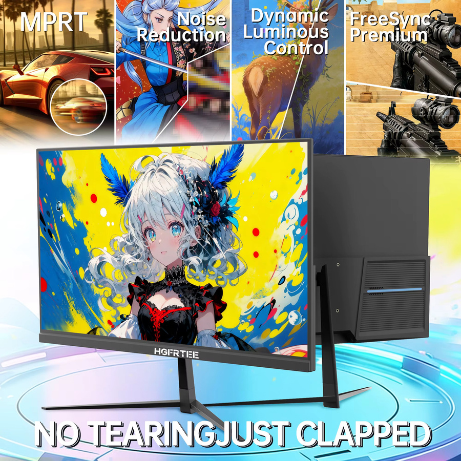 HGFRTEE 27-Zoll 4K UHD Monitor, 3840 x 2160 IPS Computerbildschirm, 60 Hz, 99 % sRGB, 10 Bit Farbgenauigkeit, Schwarz - Bild 5