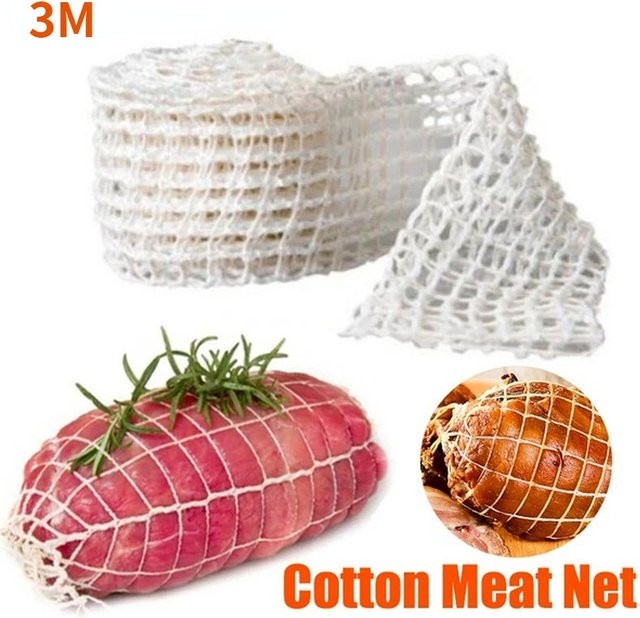 3 Meter Baumwolle Fleischnetz in Weiß für Schinken und Wurst - Bild 1