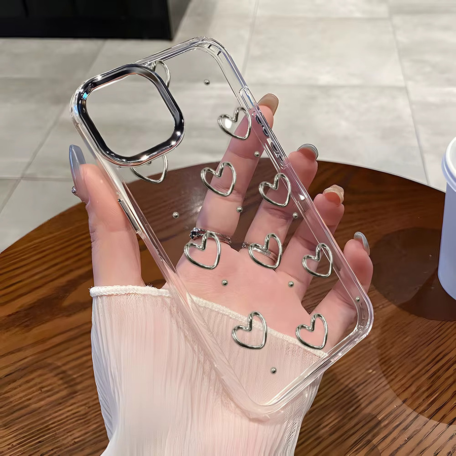 Transparente Handyhülle mit Schleifen-Herzen-Design für dein Apple iPhone (verschiedene Modelle) - Bild 1