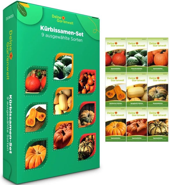 Deine Gartenwelt Kürbis Samen-Set mit 9 Sorten Gemüsesamen - Bild 1