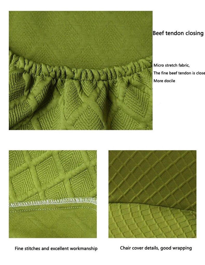 BC-Warm Home Schalen-Stuhlbezug aus Jacquard-Stretch-Material in Grün, elastischer und abnehmbarer Schonbezug für Esszimmerstühle - Bild 2