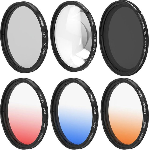 Knightx ND und FD UV MC Stern Filter mit variabler Farbsteuerung in Orange für Nikon und Canon EOS D5200 D3300 - Bild 1