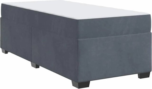 vidaXL Bettgestell mit Matratze aus Samt in Dunkelgrau, B/T: 100 x 200 cm - Bild 1