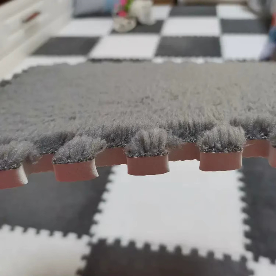 DHDH 20-teilige Plüsch-Babyspielmatte in Schwarz, rutschfeste und waschbare Kinder-Puzzlematte für Wohnzimmer, Schlafzimmer und Kinderzimmer - Bild 4