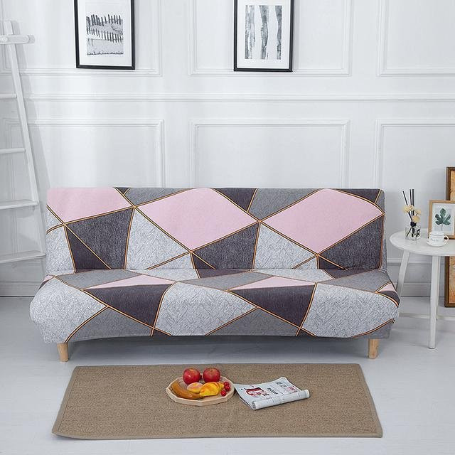 S-EMIGA Elastischer Sofa-Schonbezug aus Spandex in Grau für armlose Sofas, Größe S (Länge: 120-150 cm) - Bild 1