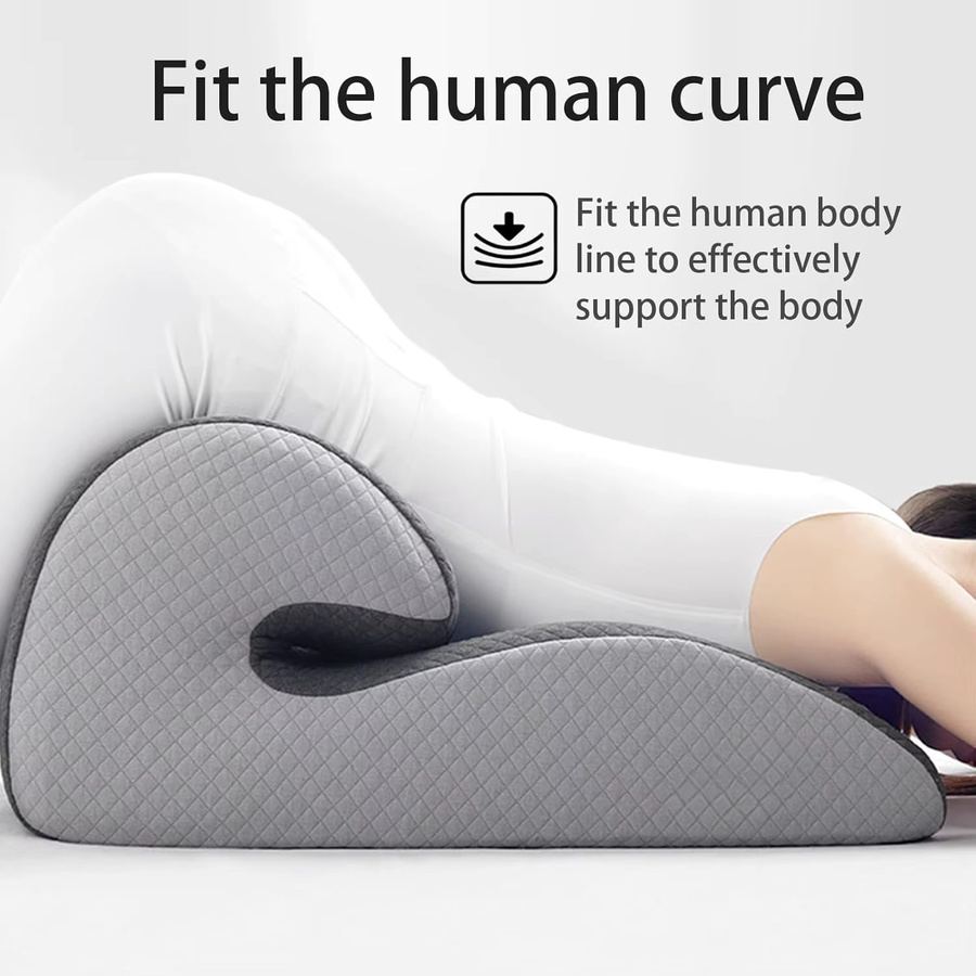 HEHUAI HT Ergonomisches Latex-Keilkissen für Erwachsene zur Linderung von Rückenschmerzen in Schwarz und Grau - Bild 2