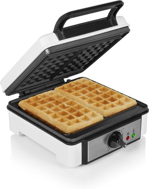 Princess Waffeleisen für belgische Waffeln in Weiß mit manueller Temperatureinstellung und analogem Display, B/T/H: 30,2 x 30,2 x 23,5 cm - Bild 1