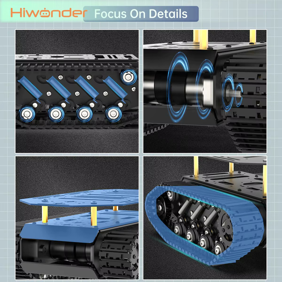Hiwonder Kettenroboter-Chassis in Schwarz, Standard- und Fortgeschrittene Version mit optionalem LiPo-Akku und Ladegerät - Bild 3