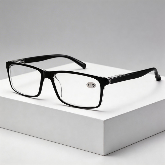 Herren-Lesebrille, quadratisch, Vollrand, Kunststoff, schwarz, blau - Bild 1
