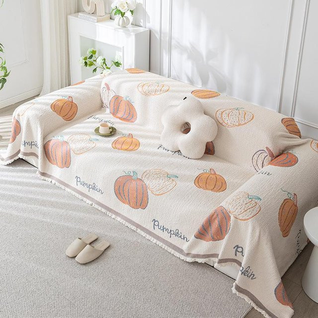 Universal Sofa Kissenbezug im skandinavischen Design aus Chenille, beige, B: 180 cm, T: 130 cm - Bild 1