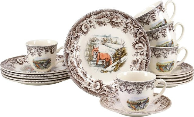 CreaTable Kaffeeservice Haydon Grove 18-tlg aus Porzellan in Bunt und Weiß mit floralem Design - Bild 1