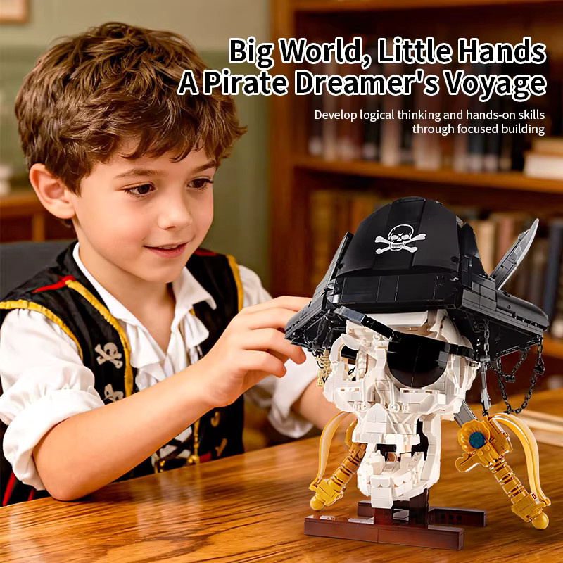 FINGERROCK Piraten Piratenkapitän Skelett Schädel, Bausteine, 1176 Teile - Bild 2