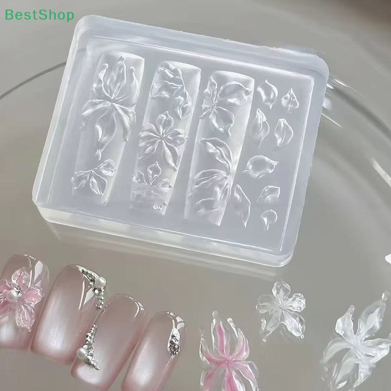 ömRebecca 3D Nagelform Nageldekor Lilie Blume Muschel Koralle Seestern, Silikon - Bild 1